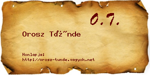 Orosz Tünde névjegykártya